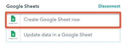 Setting up Google Sheet row creation in HubSpot workflow for contacts export