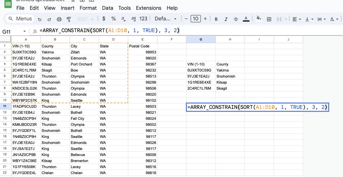  Demonstrating the practical application of the ARRAY_CONSTRAIN function in sorting, filtering, and analyzing data within Google Sheets.