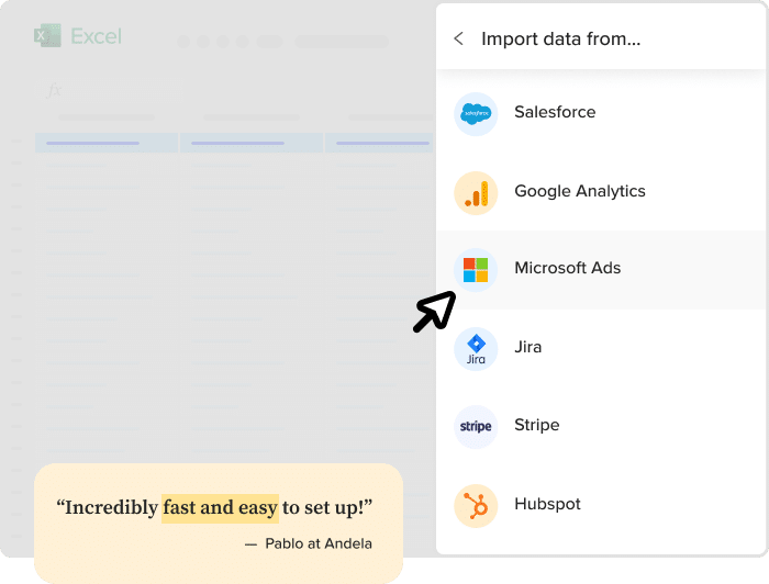 Microsoft Bing Ads Data Imported into Excel