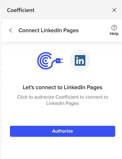 authorizing Coefficient to access the LinkedIn account through secure log in