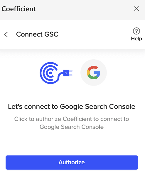 Authorizing Coefficient to access Google Search Console