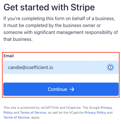 Authorizing Coefficient to access the Stripe account for data import