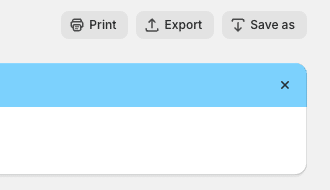 Clicking ‘Export’ on the report page in Shopify