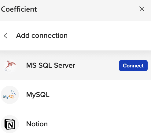  Connecting to MS SQL Server database through Coefficient
