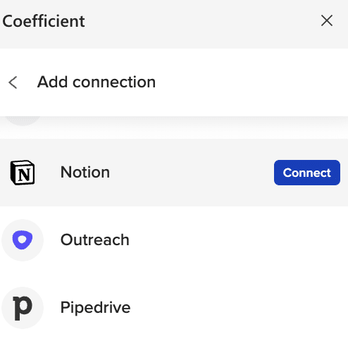 Connecting Notion to Excel via Coefficient