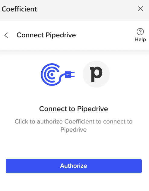 Authorizing Coefficient to access Pipedrive account