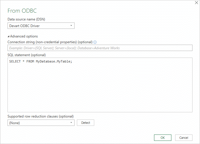 Inputting an SQL command immediately after establishing a data connection in Excel