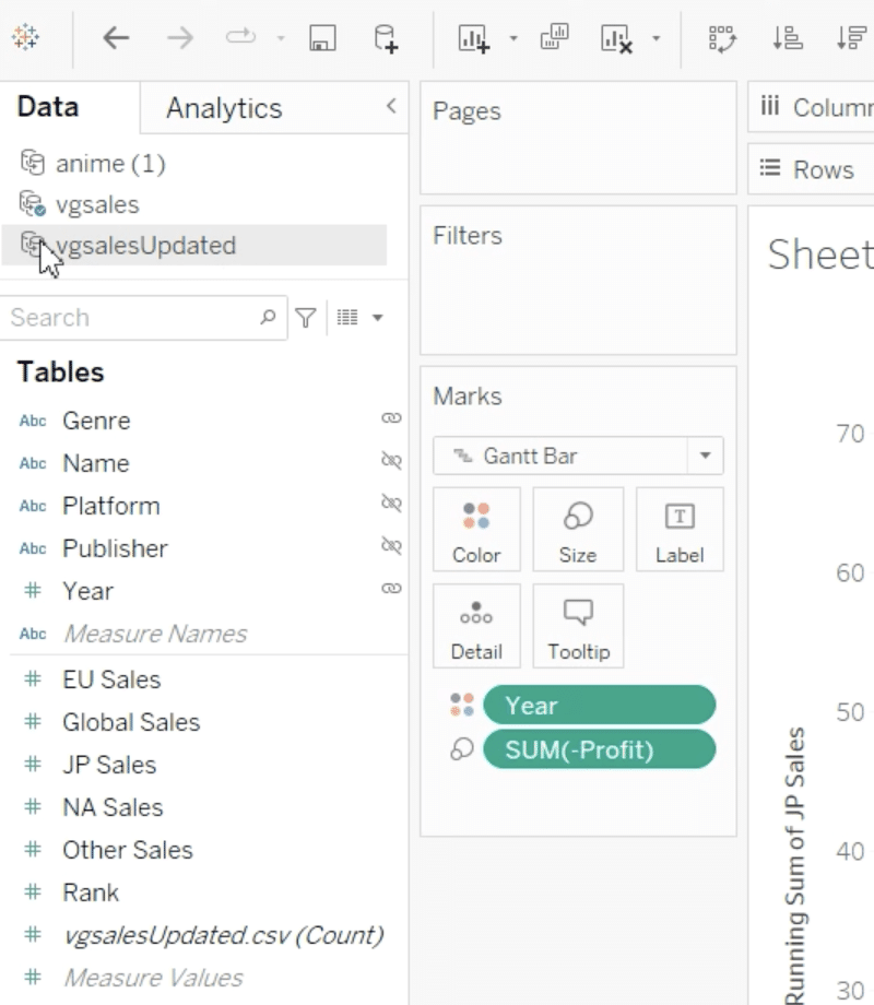 Action of right-clicking on the old data source and choosing 'Replace Data Source' to update data in Tableau.