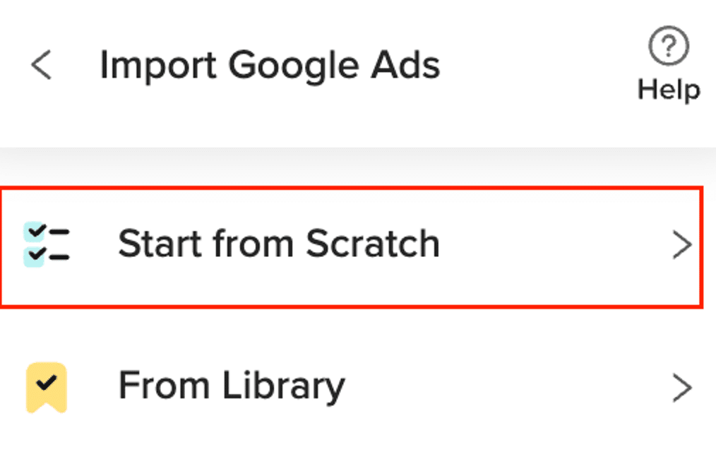 Image showcasing how to return to Google Ads from the Coefficient menu and start the import process from scratch.
