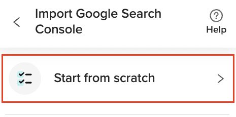 Selecting the Google Search Console site for data import in Coefficient