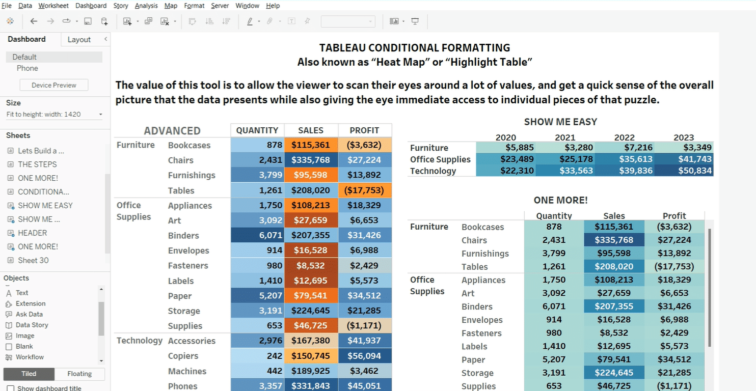Starting Conditional Formatting in Tableau