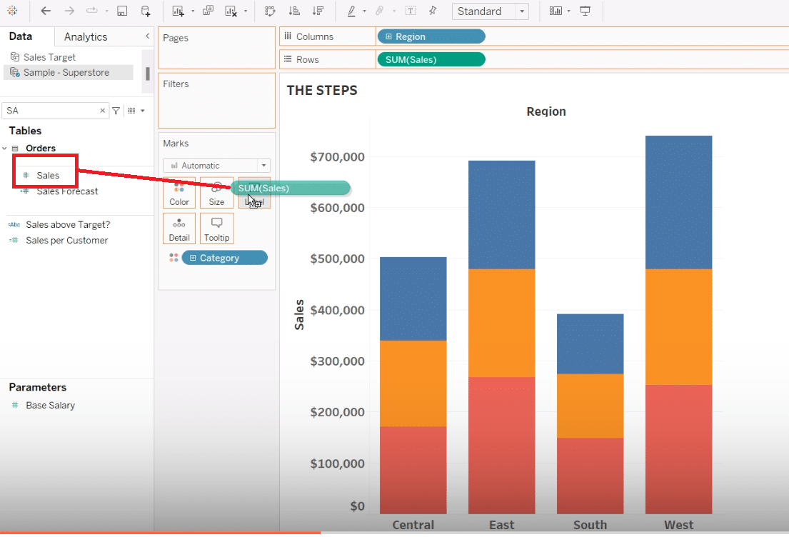Enhancing Data Visibility by Labeling Sales in Tableau Chart