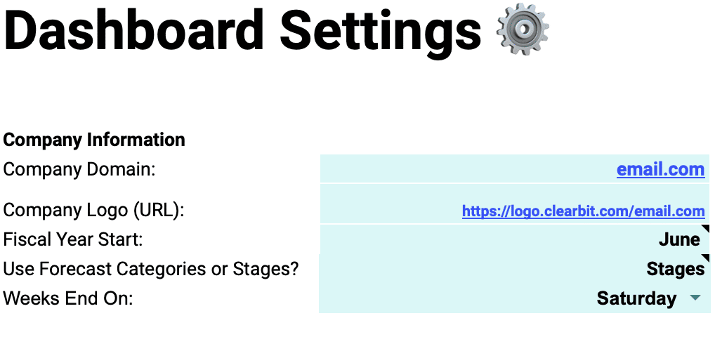 Tailoring the Coefficient dashboard to organizational needs in the 'Settings' tab.