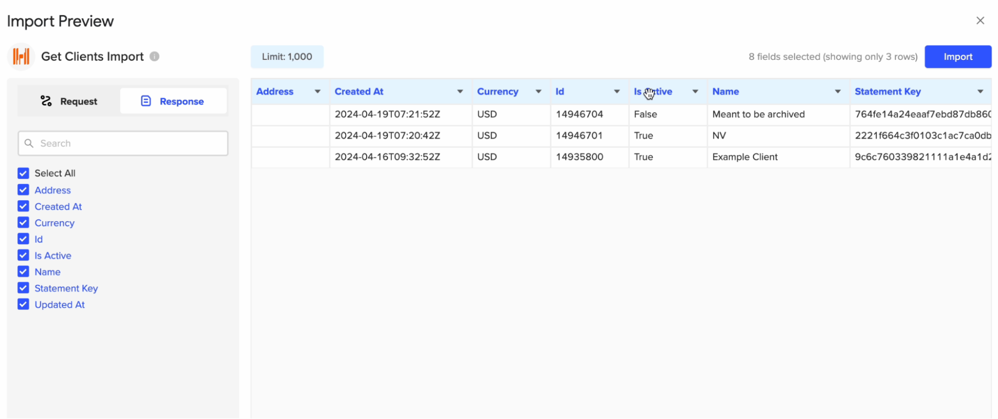 Customizing data fields and importing Harvest data into Google Sheets via Coefficient.