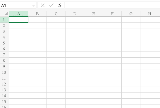 A new Microsoft Excel spreadsheet open on a desktop.