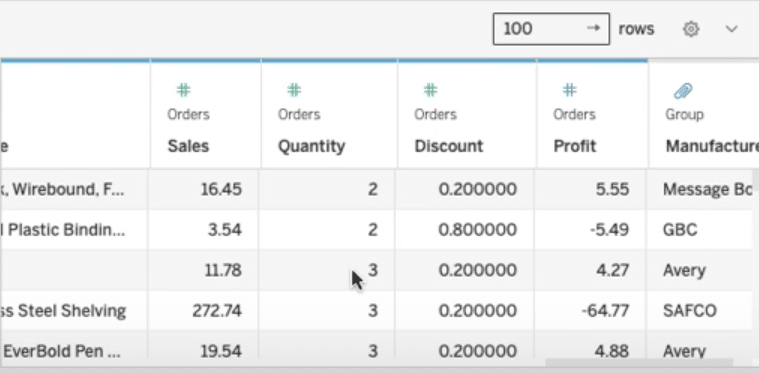 Renaming columns in Tableau for improved clarity.