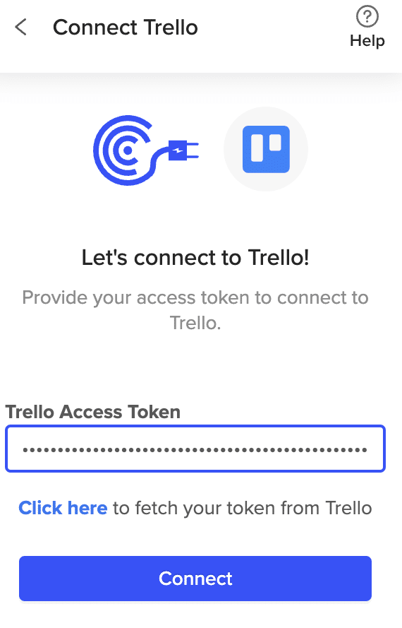 Pasting trello’’s access token into coefficient