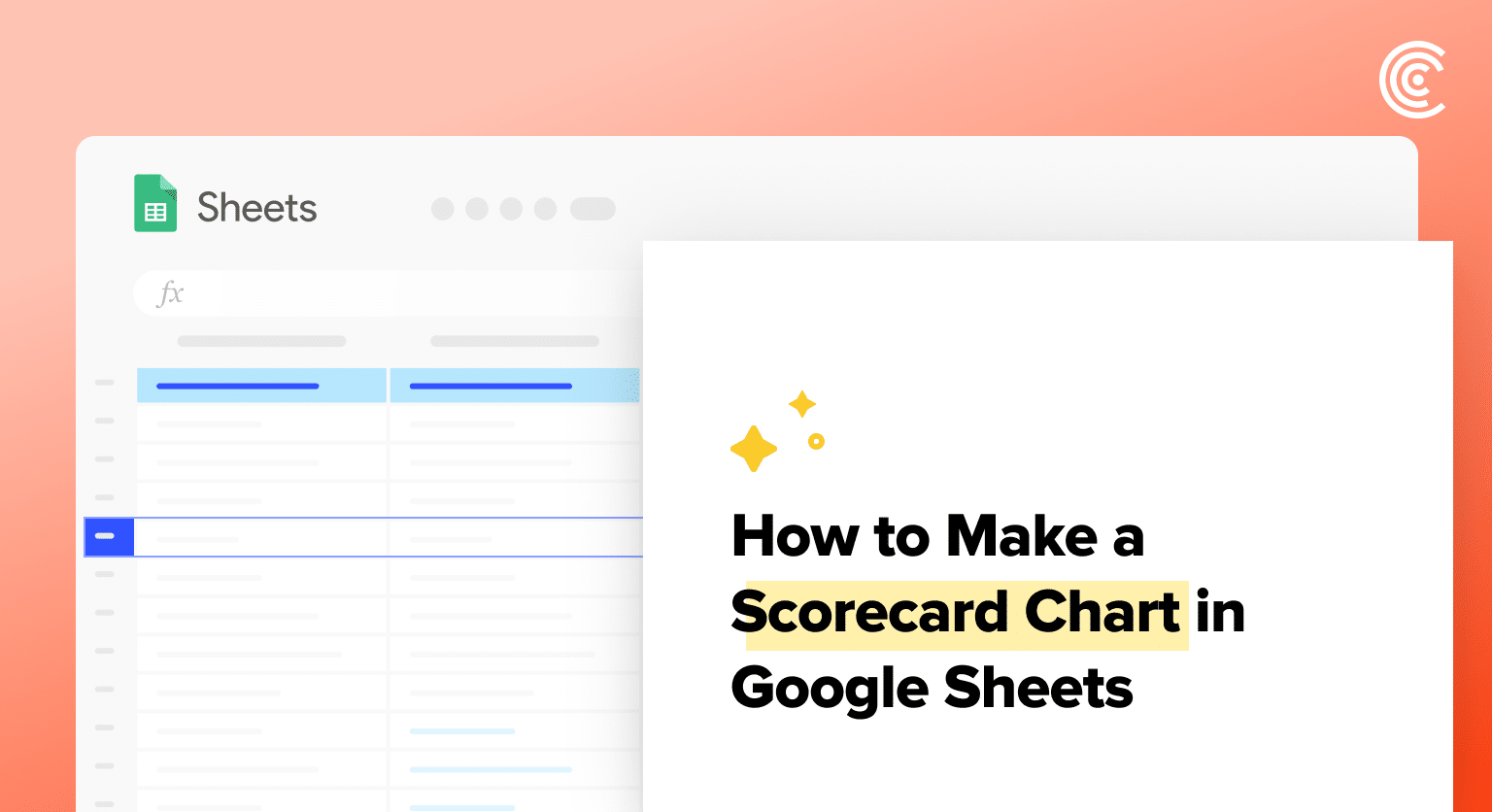 Scorecard chart in google sheets