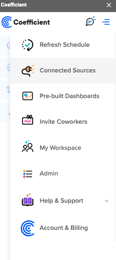 connect data sources to spreadsheets with coefficient