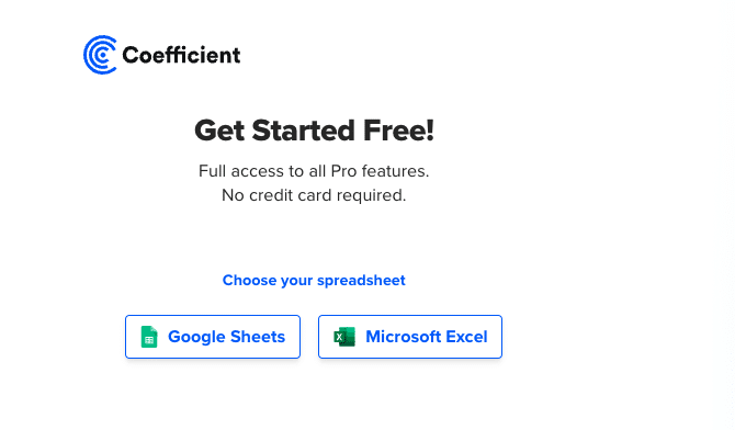 get started connected snowflake with spreadsheets