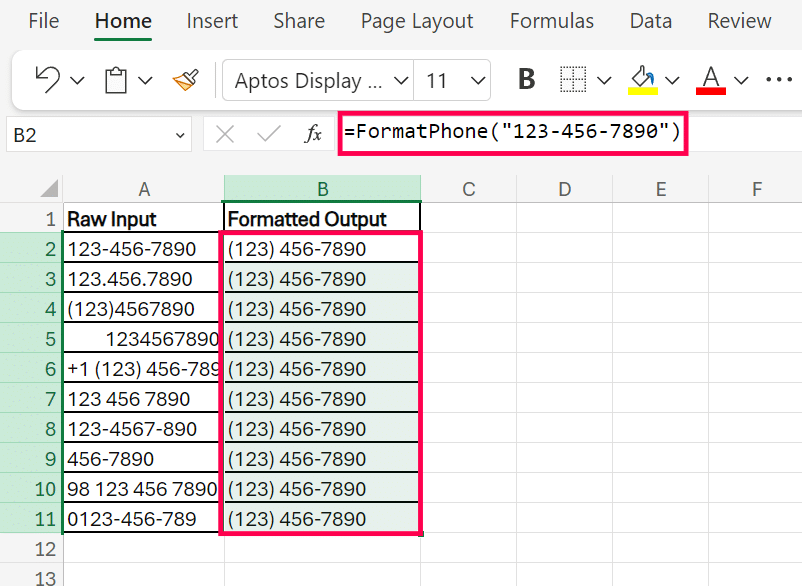 formatphone lambda