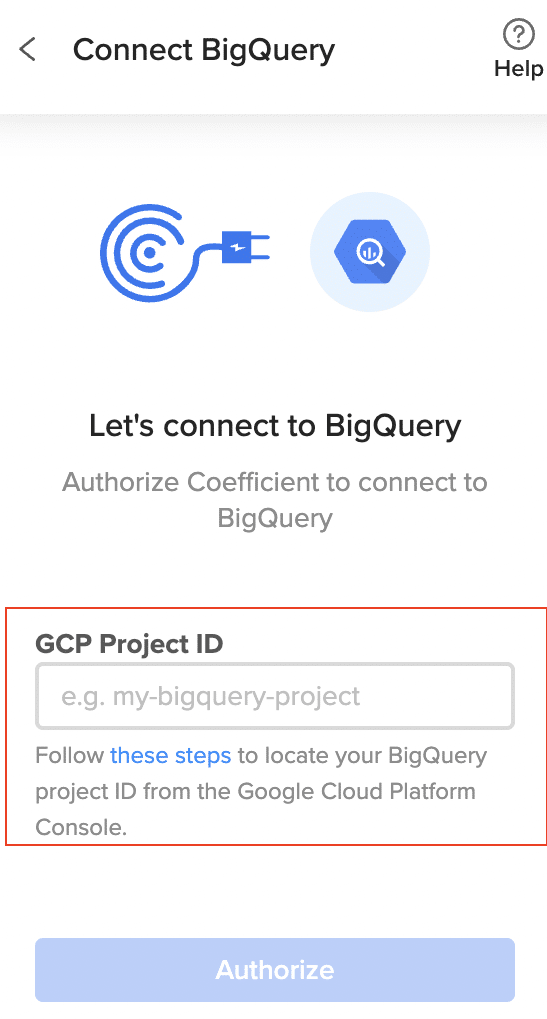 Authorize  BigQuery connection through Coefficient
