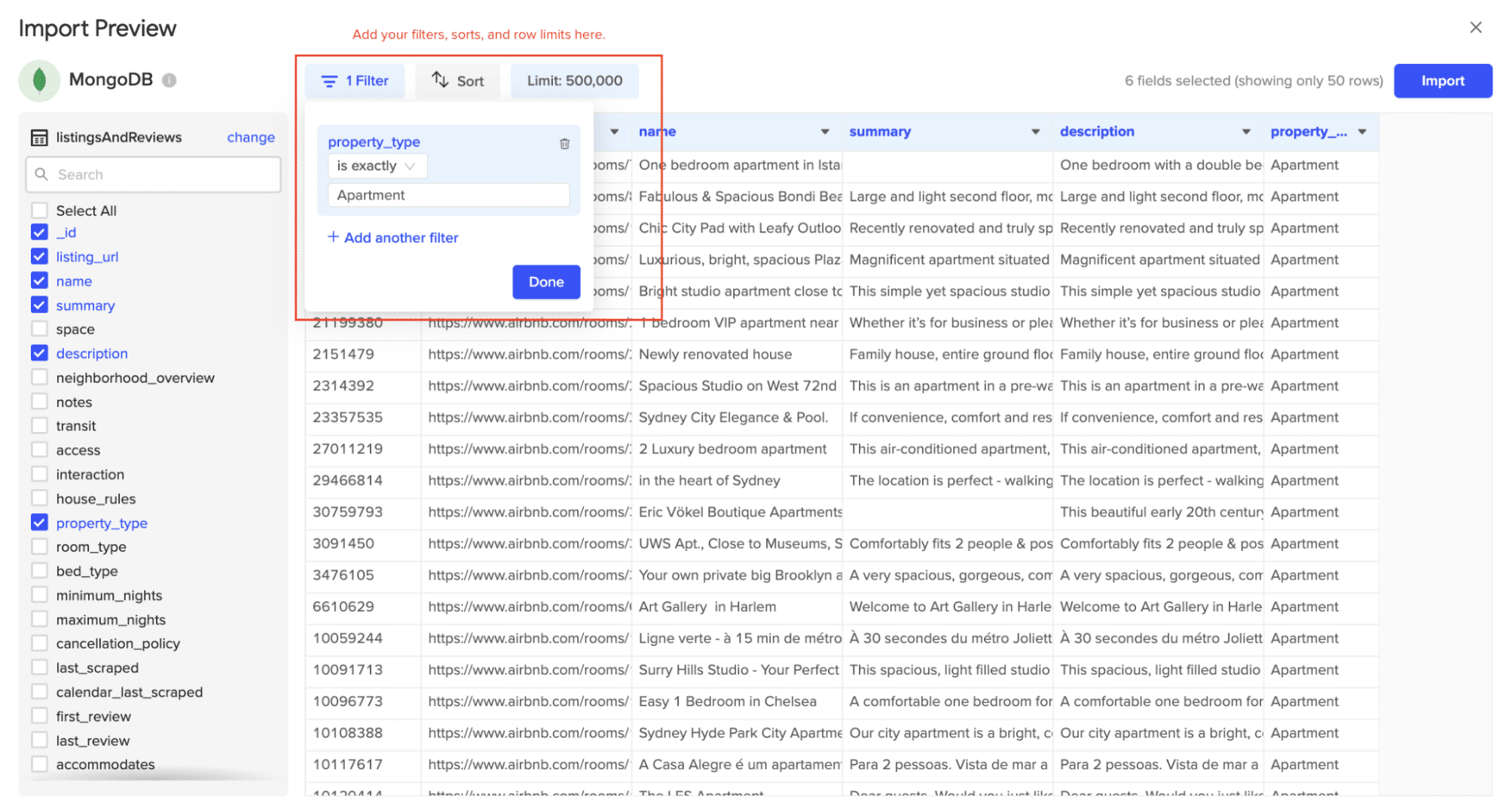 Preview for MongoDB Data Export to Google Sheets using Coefficient add-on
