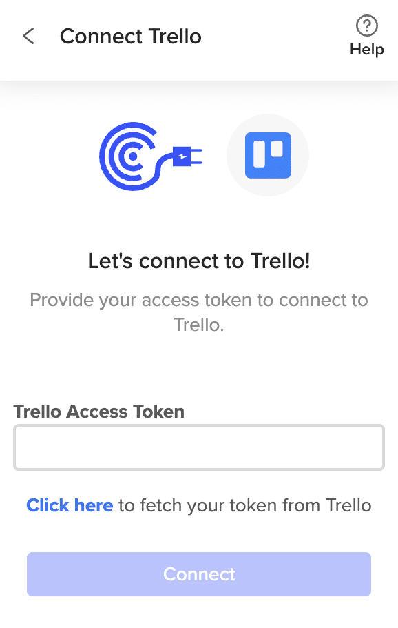 Fill prompted information to authorize Trello connection through Coefficient