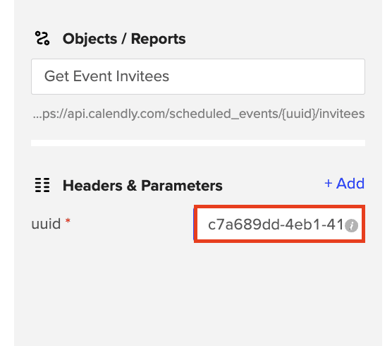 paste calendly event ID into excel connector