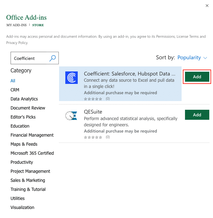 add coefficient zoho books connector for excel