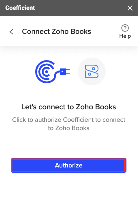 authorize zoho books to google sheets