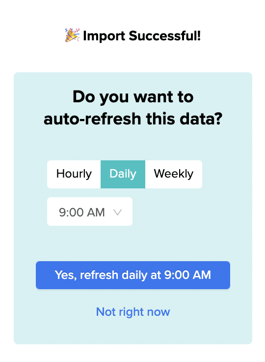 auto refresh bigin data in google sheets