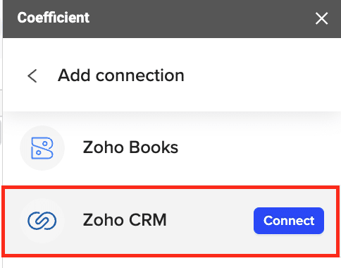 connect zoho crm to excel