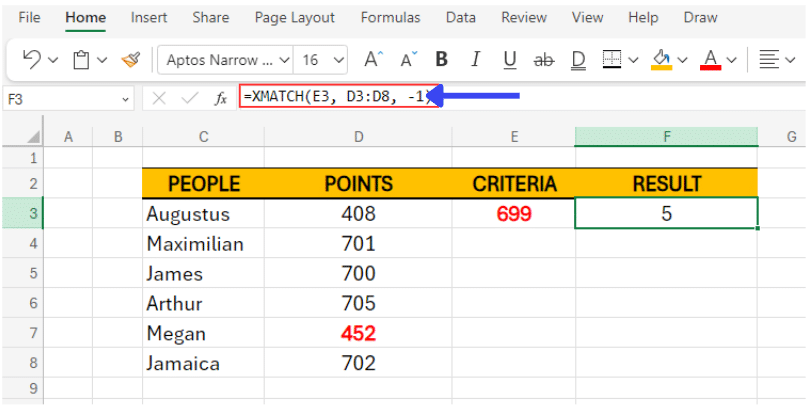 lookup value with closest match in excel