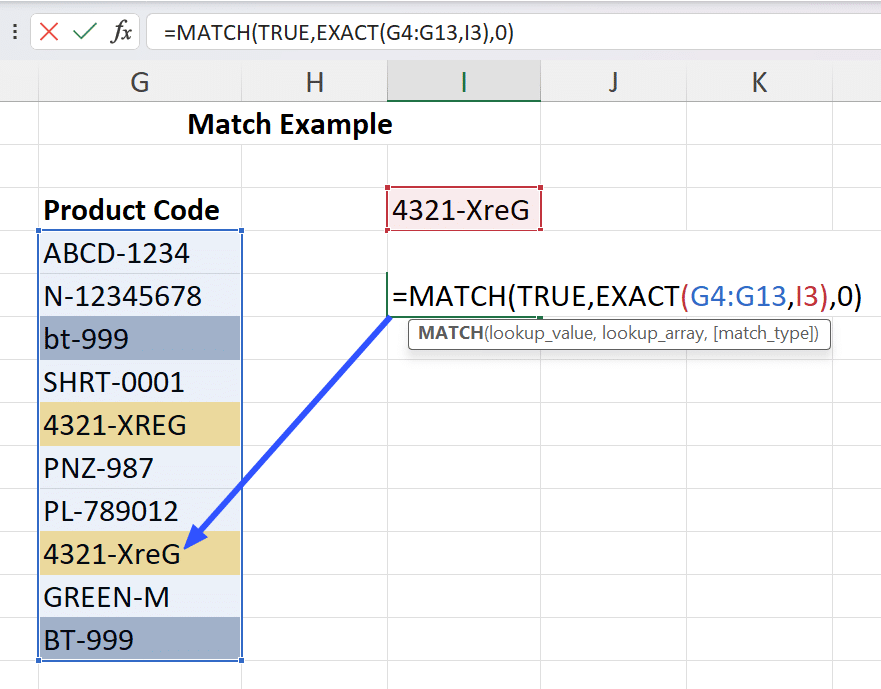 match combined with exact function