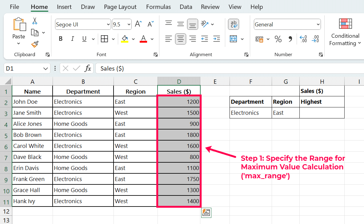 specific max value calculation max_range