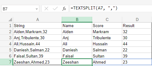 textsplit structure