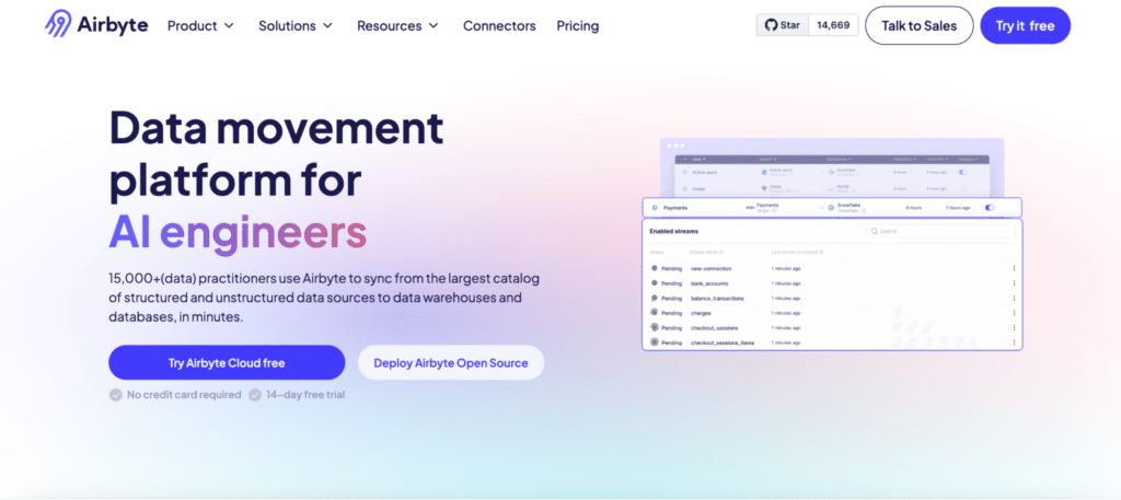 Airbyte is an open-source data integration platform.