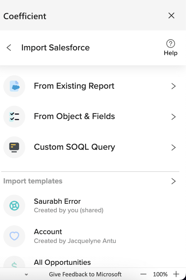 Scrolling down until you find Salesforce in the menu and selecting it.