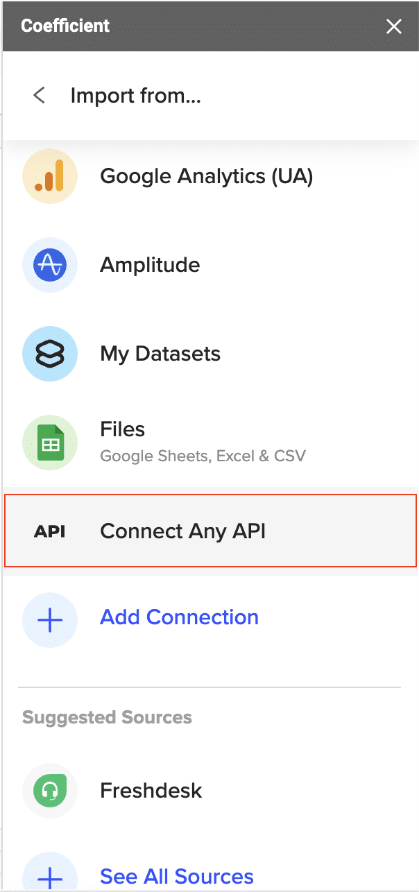 connect any api to google sheets
