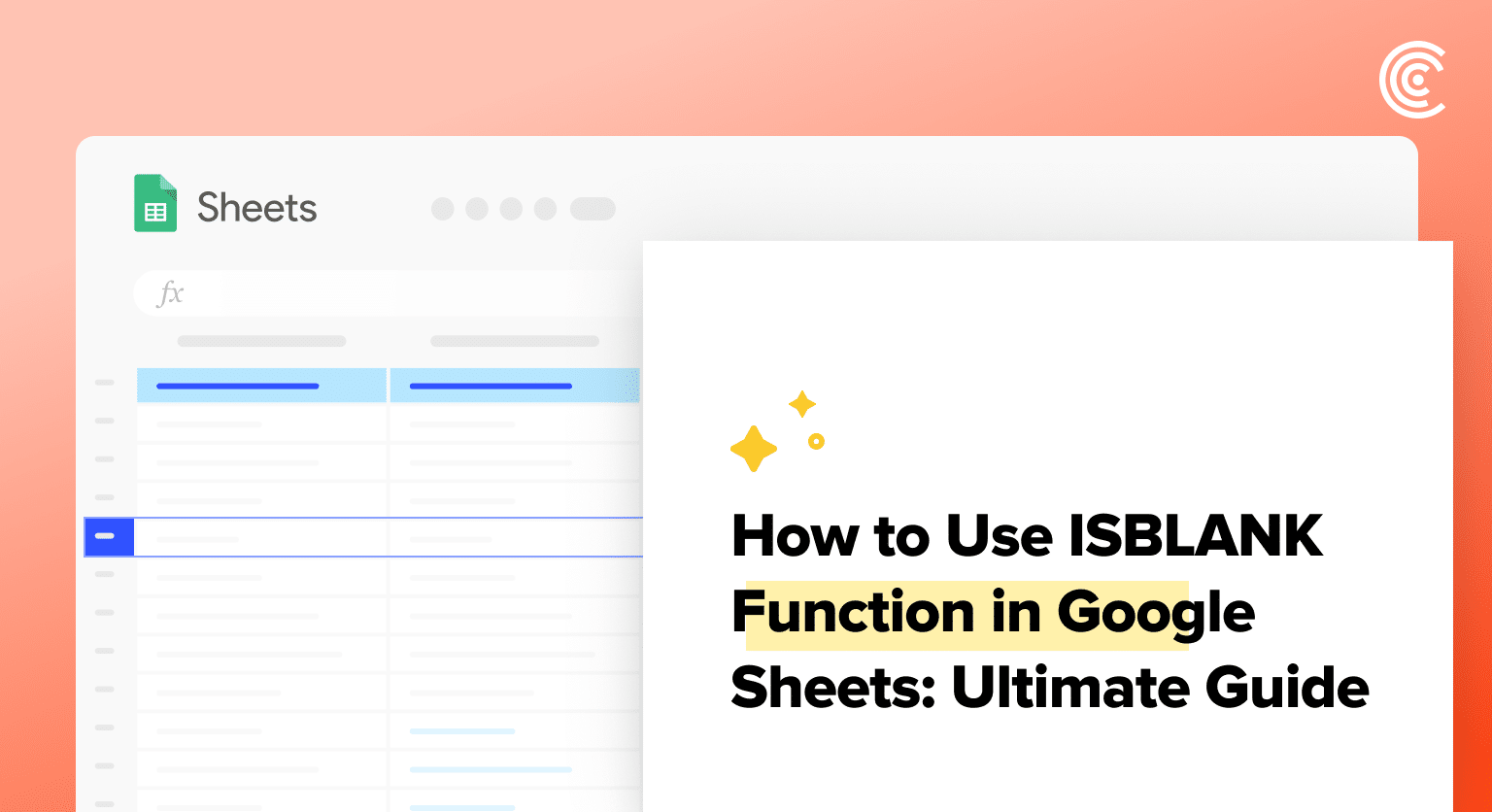 how to use isblank function in google sheets