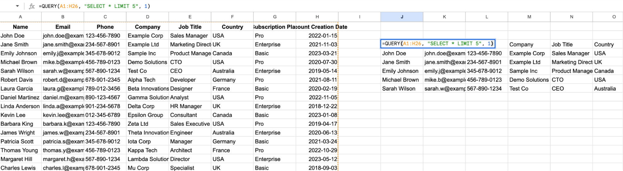 query limit to improve google sheets performance