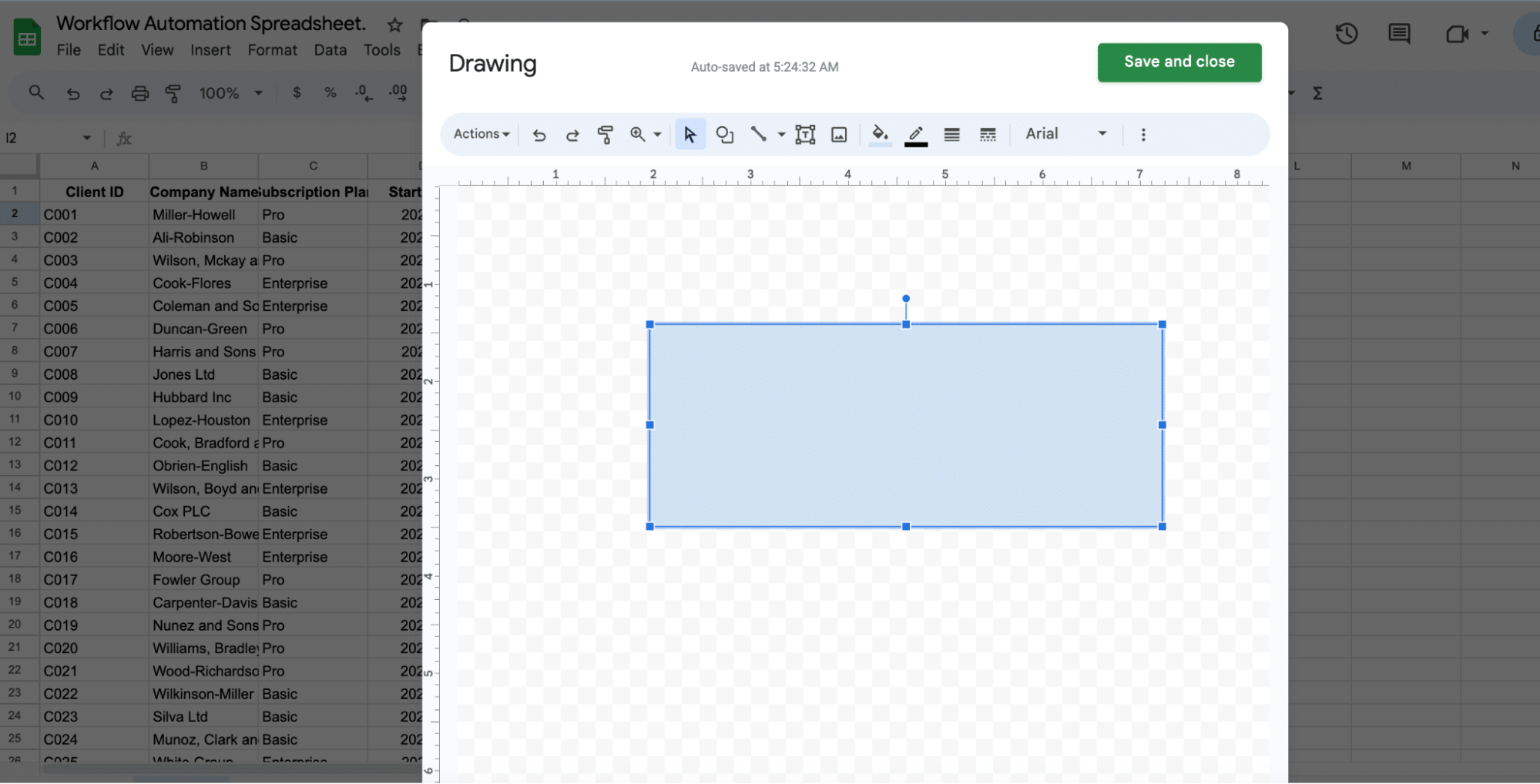 select drawing apps script