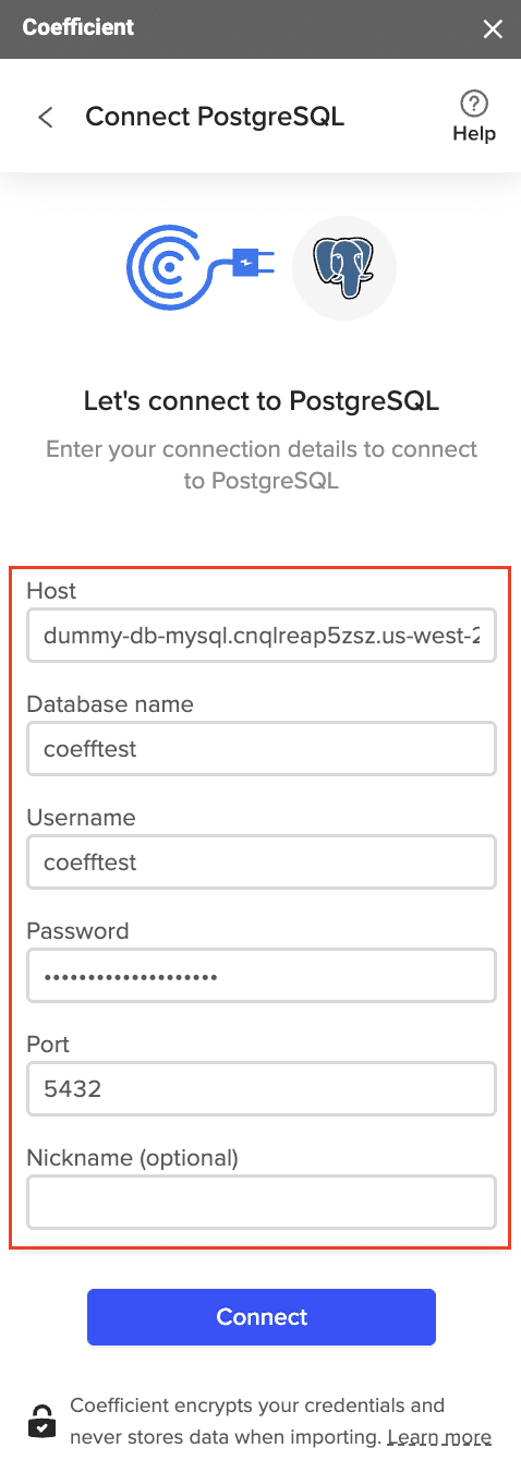 Connecting to PostgreSQL