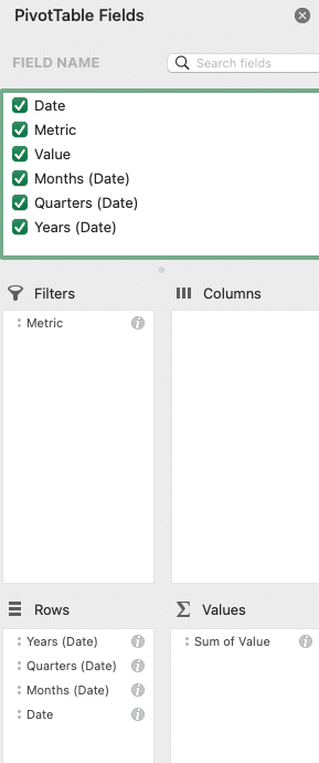 Excel Create PivotTable dialog box with data range and placement options.