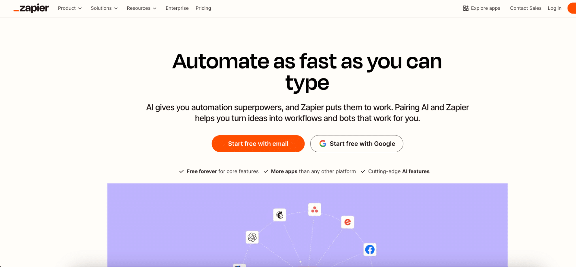 Zapier automation for connecting Salesforce with various apps.