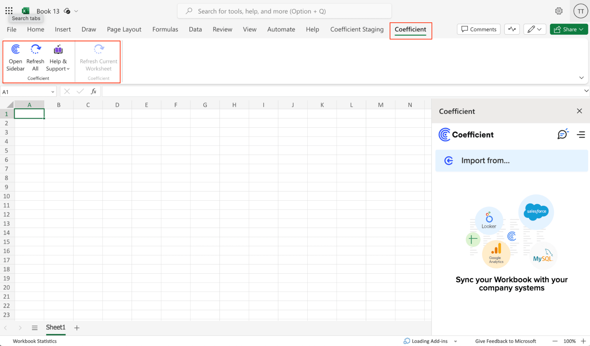 Coefficient installation screen in Microsoft Excel with the “Install” button highlighted.