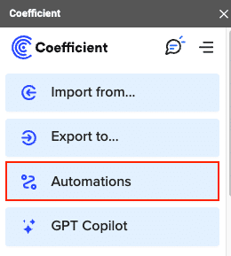 Screenshot of the setup process in Coefficient to configure Slack notifications for changes in an Excel workbook.