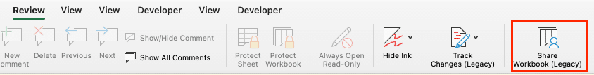 Screenshot of Excel’s ‘Resolve Conflicts’ dialog box for handling simultaneous edits in a shared workbook.