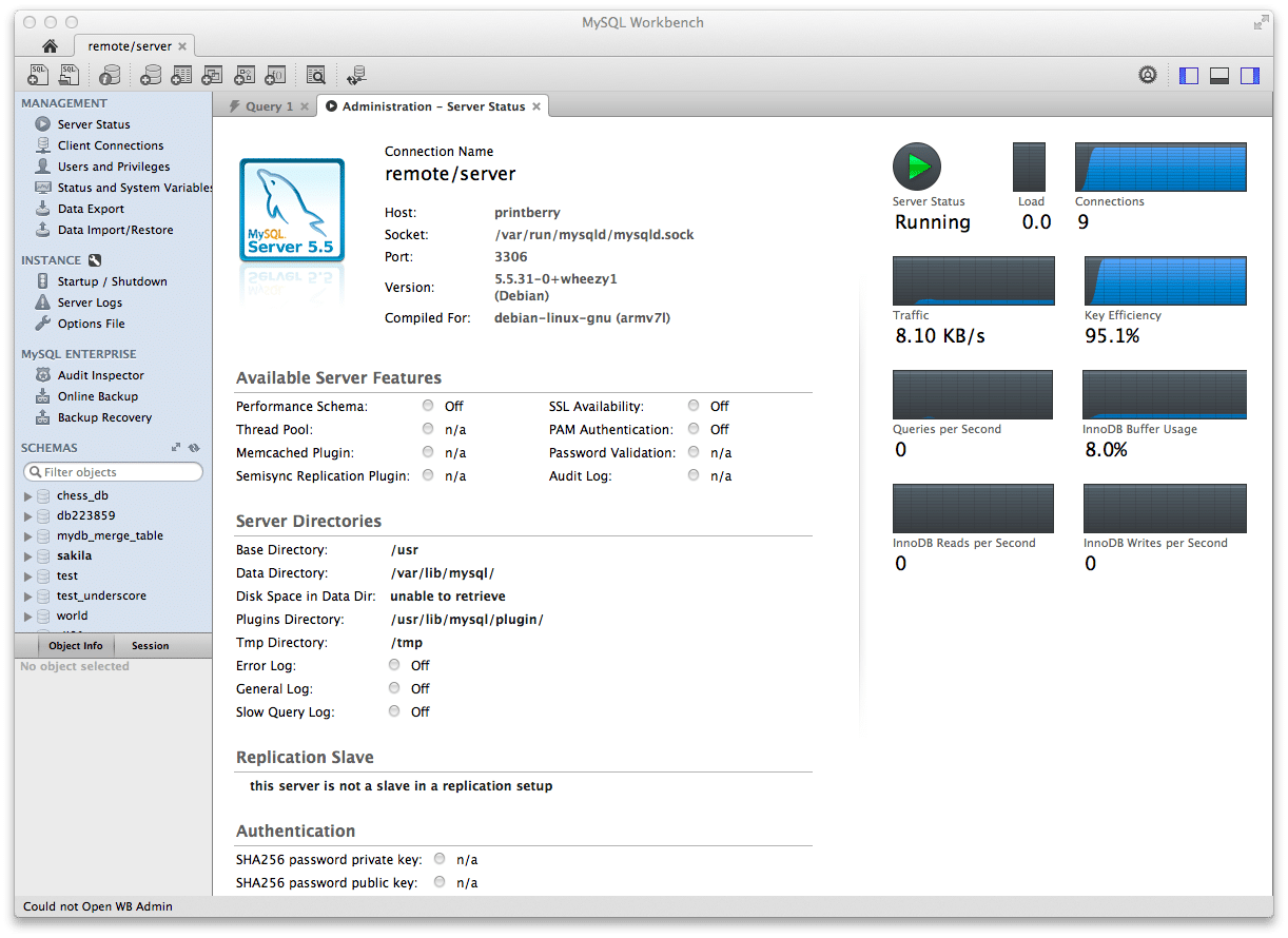 MySQL Workbench homepage showing the GUI interface for importing Excel data into MySQL.